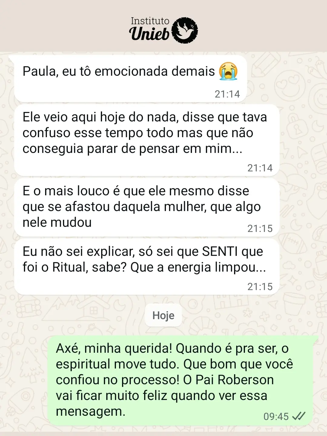 Depoimentos amarração amorosa instituto unieb