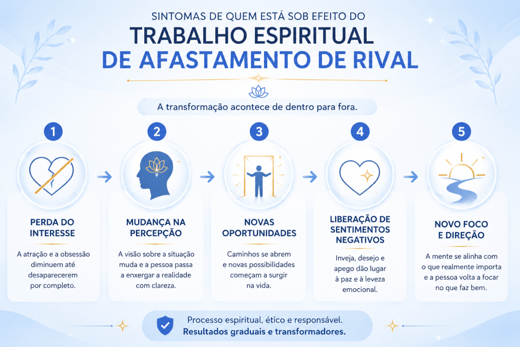 Infográfico que mostra os sintomas durante o Afastamento de Rival