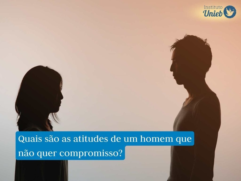 Homem e mulher olhando um para o outro representando um homem que não quer compromisso