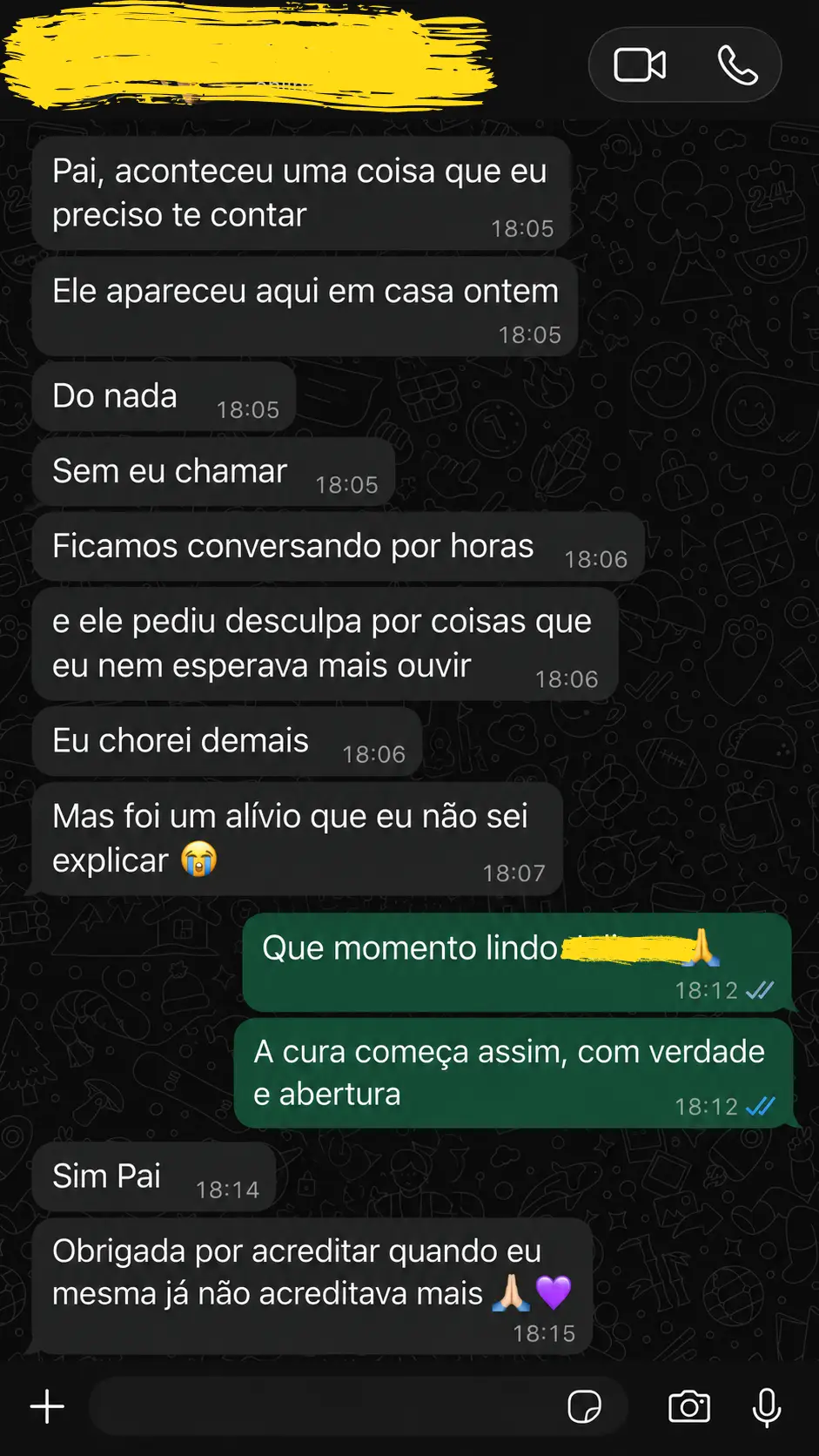 Cliente relata encontro surpresa em casa com pedido de desculpas do parceiro.